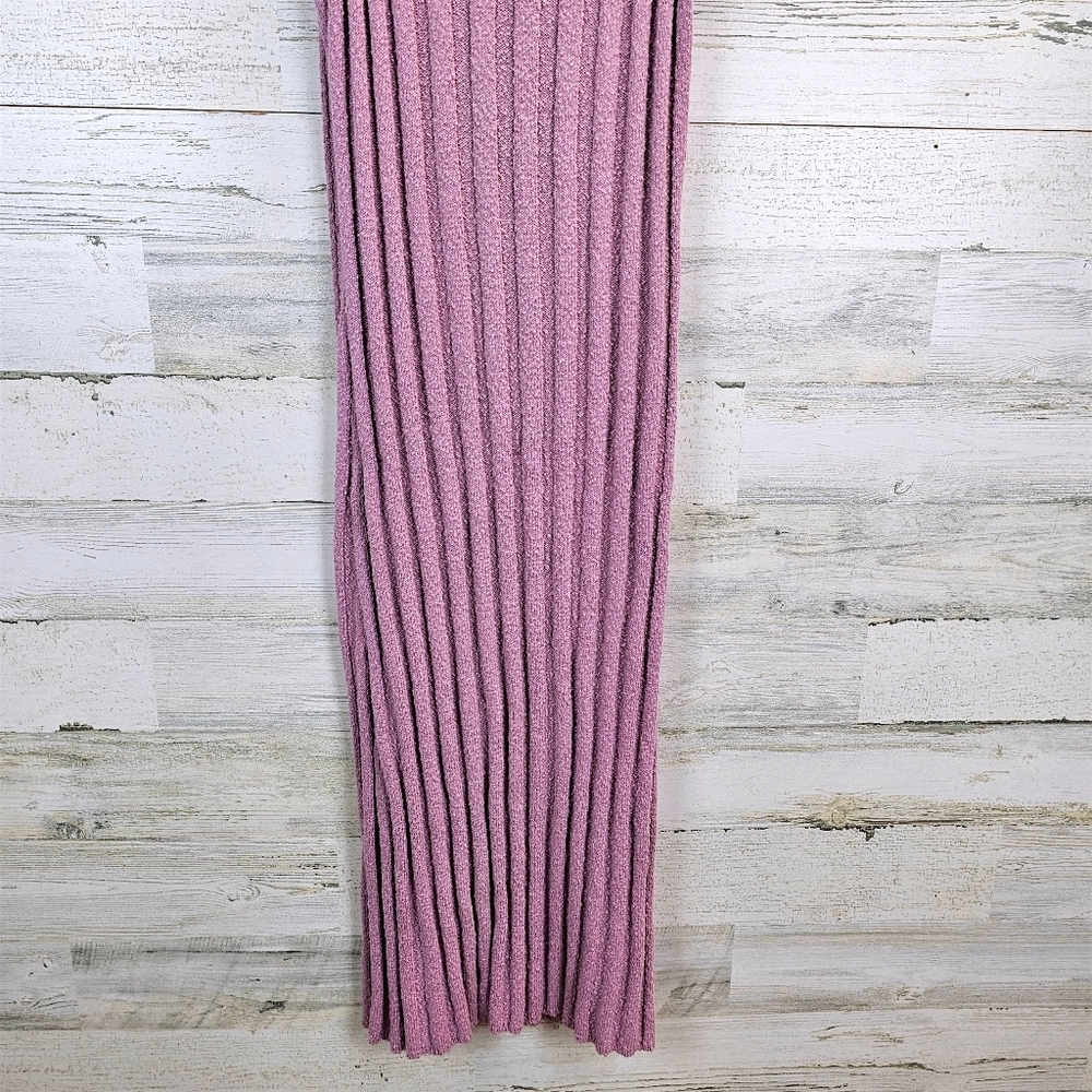 Free People Beach Santos Knit Midi Dress L Rose Pink Ribbed Tank Scoop Neck - Picture 5 of 11